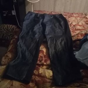 Faux leather front pants